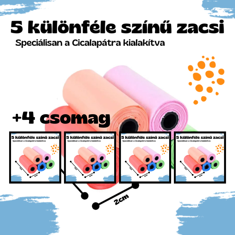 5 csomag (25db) színes zacskó